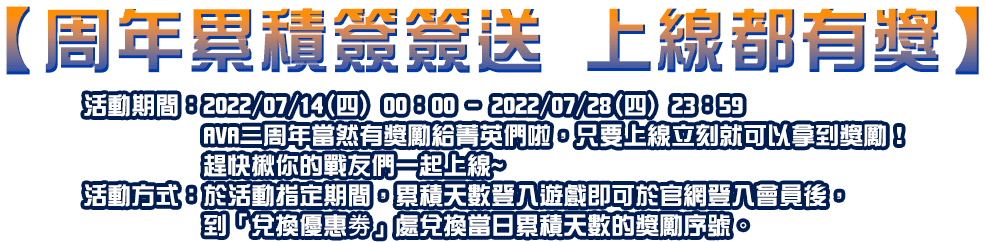 周年累積簽簽送 上線都有獎