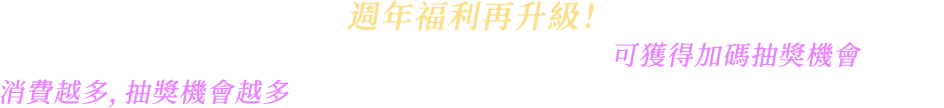 週年福利再升級！