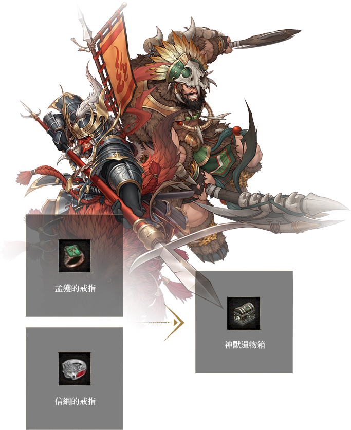 【軍神信綱】及【野王孟獲】