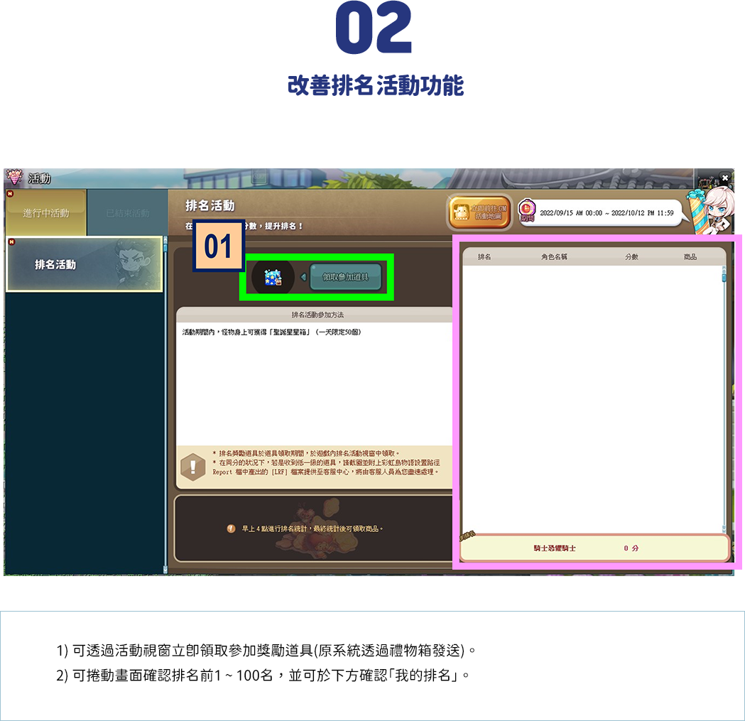 更新活動系統與UI​​