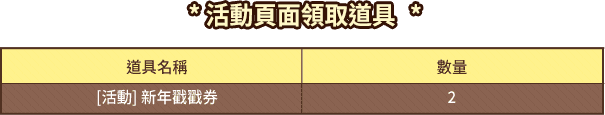 活動頁面領取道具