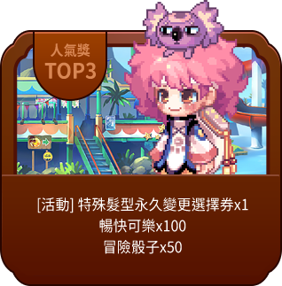 人氣獎Top3